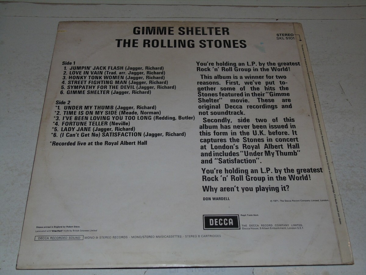 Rolling Stones Gimme Shelter 英盤LP 1stプレス ROLLING STONES - Gimme Shelter - Rare original 1971 UK first press