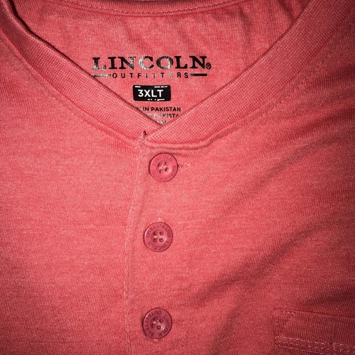 NUEVO Lincoln Outfitters Hombre’s 3XLT NARANJA Camisa Mangas Cortas 3 Botones Pullover - Imagen 2 de 11