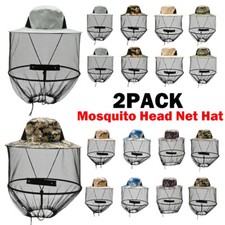 Mosquito Head Net Hat with Hidden Mesh Protect Bugs Bees For Hiking Fishing
