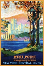 WEST POINT UNITED STATES MILITARY ACADEMY HIGHLANDS HUDSON VINTAGE POSTER REPRO