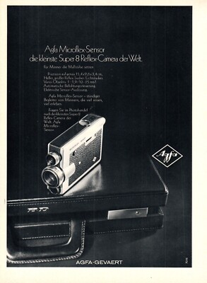 3w23421/ Reklame von 1970   AGFA Microflex-Sensor Super 8 Camera