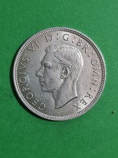 1940 George VI silver half crown coin #897c