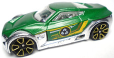 2020 HOT WHEELS SYMBOLIC GREEN 1:64 DIECAST 2 3/4" CAR W/ YELLOW CHROME & GOLD