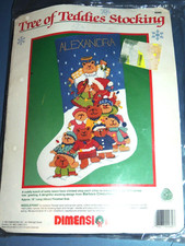 DIMENSIONS TREE OF TEDDIES NEEDLEPOINT STOCKING KIT 9080 16" LONG