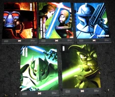(5) 2022 Topps X Star Wars Nexus Set #5 Cad Bane Yoda Grievous Rex Skywalker 5