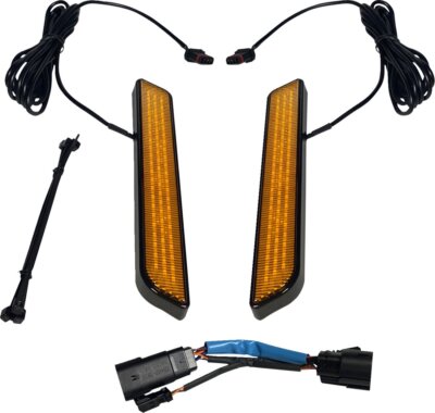 Custom Dynamics Black w/ Amber Lens LED Front Fork Lightz (CD-FORK-SS8-AB)