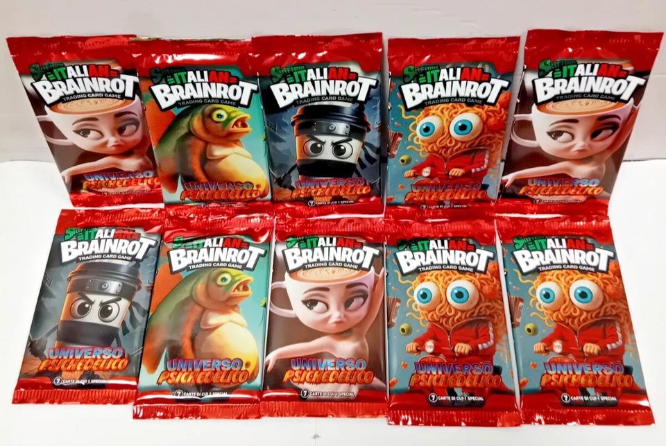 ITALIAN BRAINROT SKIFIDOL TRADING CARD 10 BUSTINE CARD -PRONTA CONSEGNA !