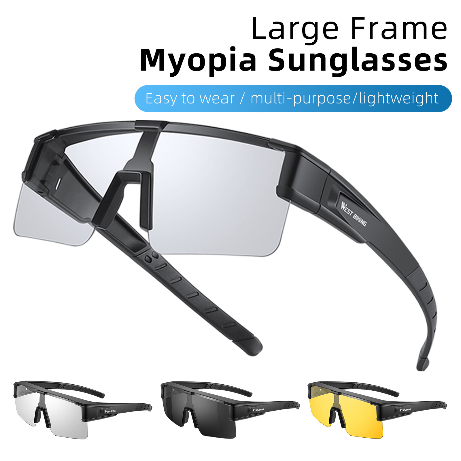 Gafas de sol deportivas polarizadas fotocromáticas para hombres WEST BIKING