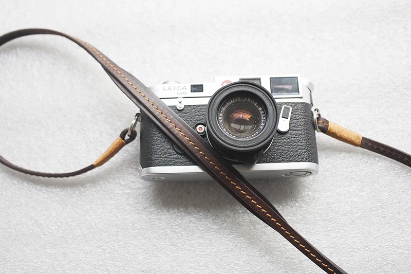 Handmade Brown Real Leather Camera Strap Neck Strap for EVIL Film Camera 01-142 — 第 3/4 张图片