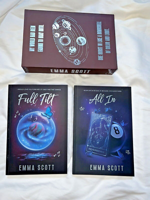 SIGNED Full Tilt & All In  Emma Scott Eternal Embers Book Box Special Edition