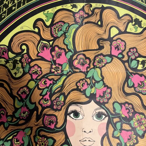 Vintage Rare 1967 “Flower Love” Poster By C. Keelan Blacklight Poster Hippie - Picture 12 of 19
