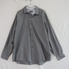 Van Heusen Shirt Mens XL 17-17.5 36/37 Air Regular Fit Stretch Button Up Gray