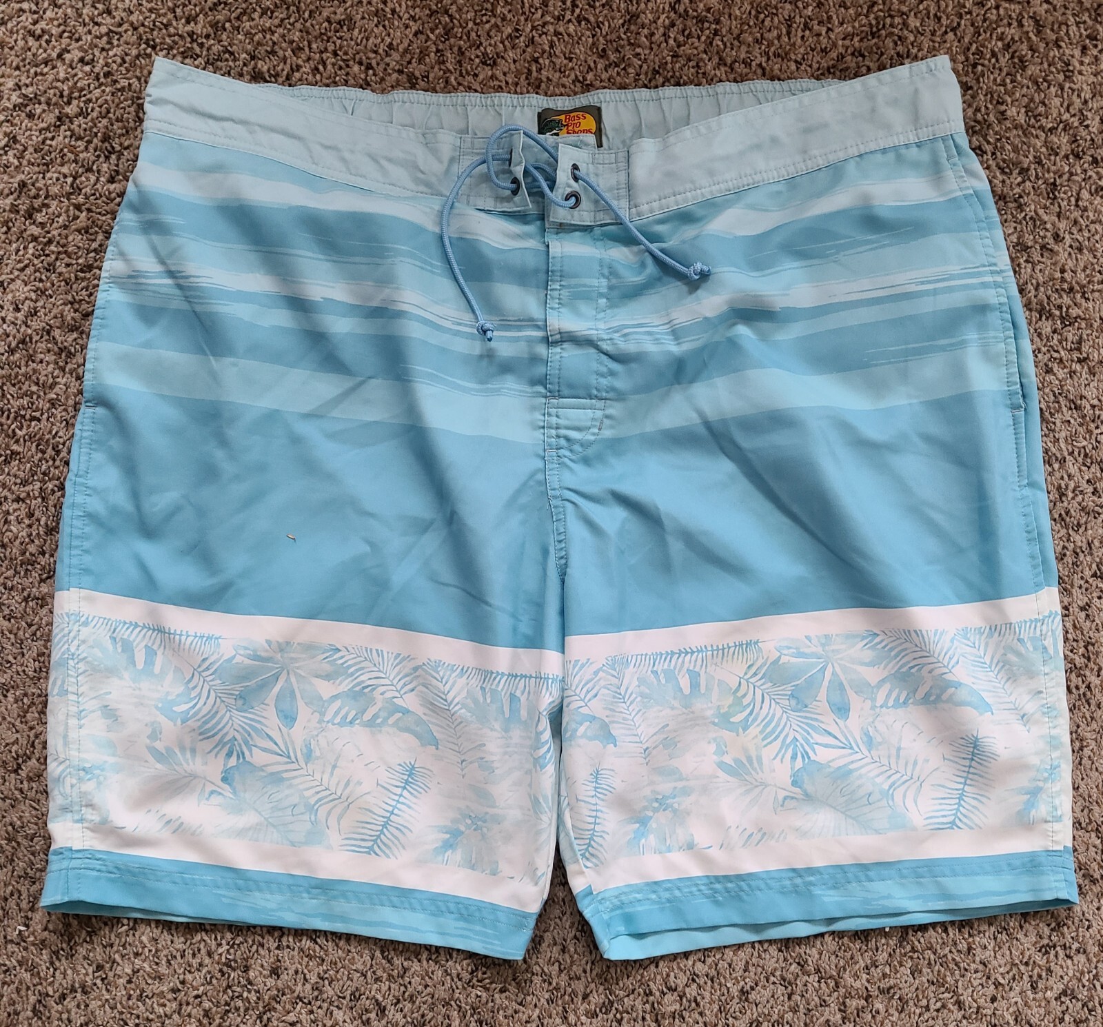 Bass Pro Shop Men Mesh Lined Blue Swim Trunks Shorts … Gem
