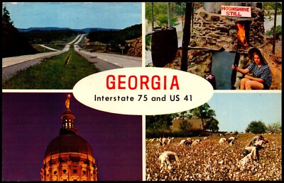Postcard GA Georgia Greetings, Quad View, Interstate 75 and US 41 1966 B3