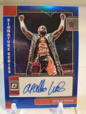 2023 Optic Prizm WWE APOLLO CREWS Purple Holo Auto Autograph Card #DO-APO #/49