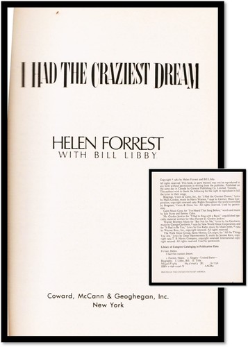 Helen Forrest SIGNIERT / I Had the Craziest Dream / Big Band Jazz 1982 Artie Shaw - Bild 2 von 6