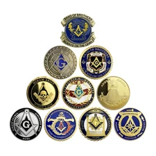 10pcs Masonic Coins Lot Entered Apprentice Fellow Craft Master Mason Emblem