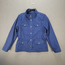Talbots MP Blue White Polka-dot Field Utility Jacket