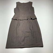 Ann Taylor Dress Womens Size 2 Taupe Plaid Sleeveless Peplum Sheath Stretch NWT