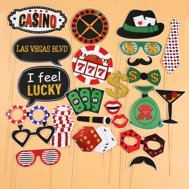 Funny Las Vegas Party Photo Booth Props With Wooden Sticks Party