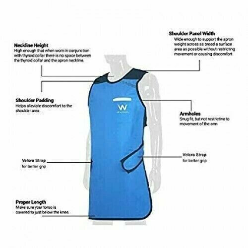 Lead Apron for X-Ray Protection with Thyroid Collar with expedite shipping - Picture 2 of 7