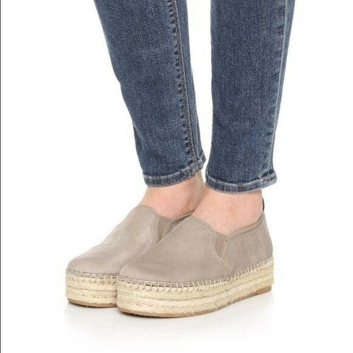 Sam Edelman Carrin Cream Suede Leather Loafers Platform Espadrilles 9.5 |  eBay