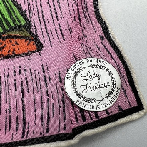 Vtg Lady Heritage Handkerchief Party Dancing Smoking Skandia 60s Novelty Hankie - Picture 4 of 6