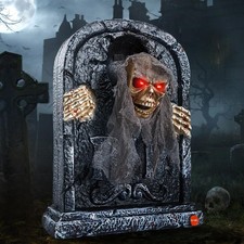 YFFSMYA Halloween Tombstone Skeleton Animatro...
