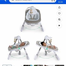 Ingenuity Infant Baby Swing Gray White Foldable 180 Rotating Seat