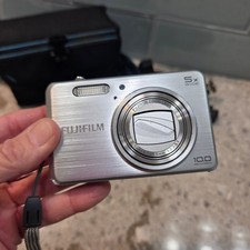Fujifilm FinePix J150w Digital Camera Silver 10MP 5x Zoom Bundle NEEDS REPAIR