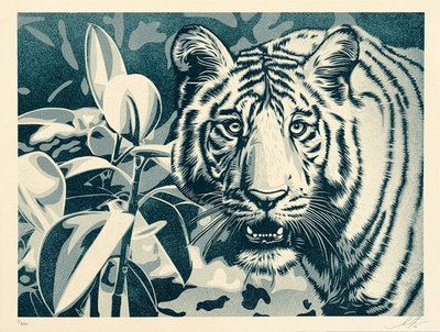 #ad Shepard Fairey Grace and Power Under Pressure 2022 print Obey Giant tiger $360.00
