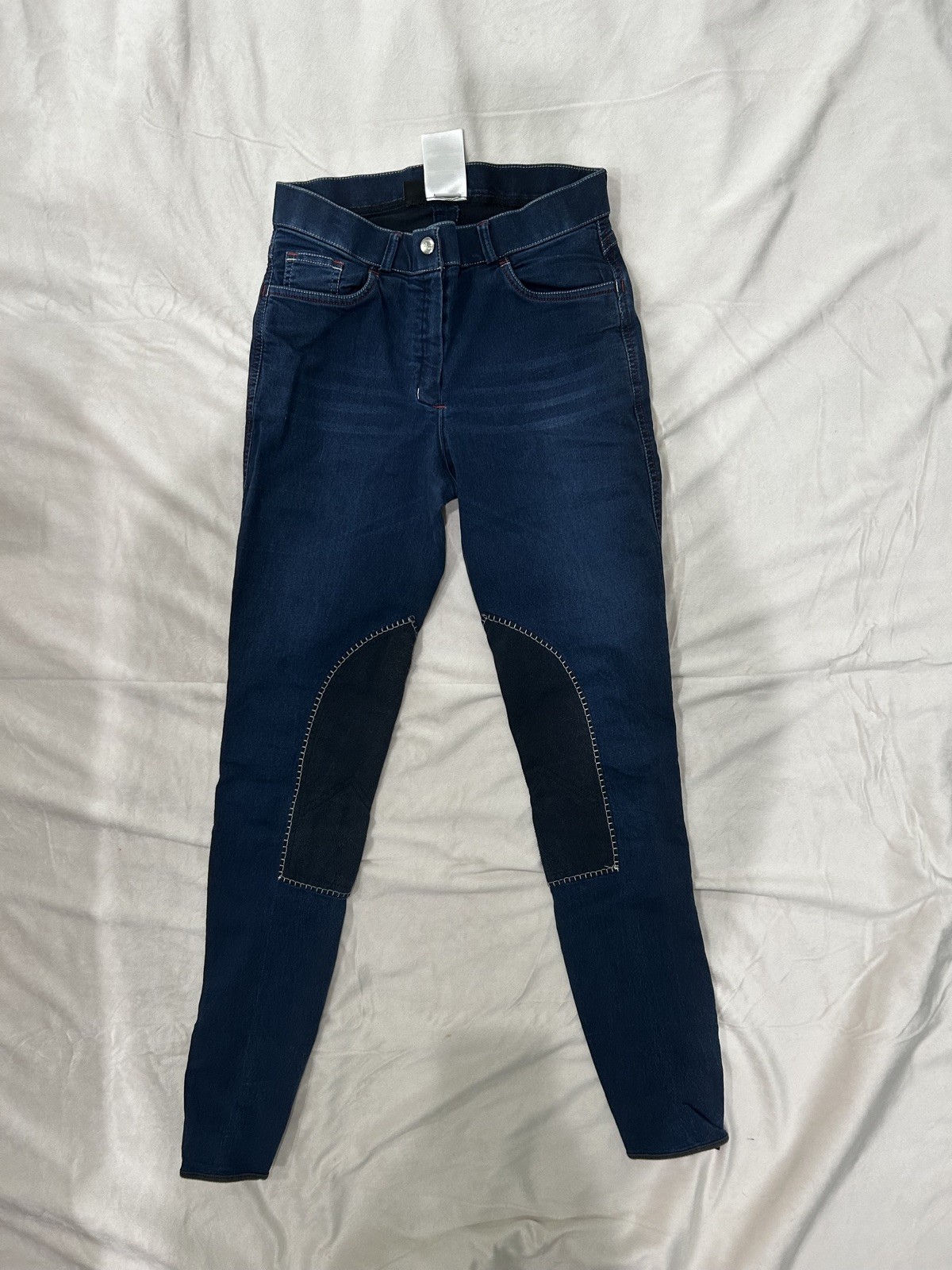 HKM Damen Reithose Reitschulpferd Denim Kniebesatzreithose Gr. 26 