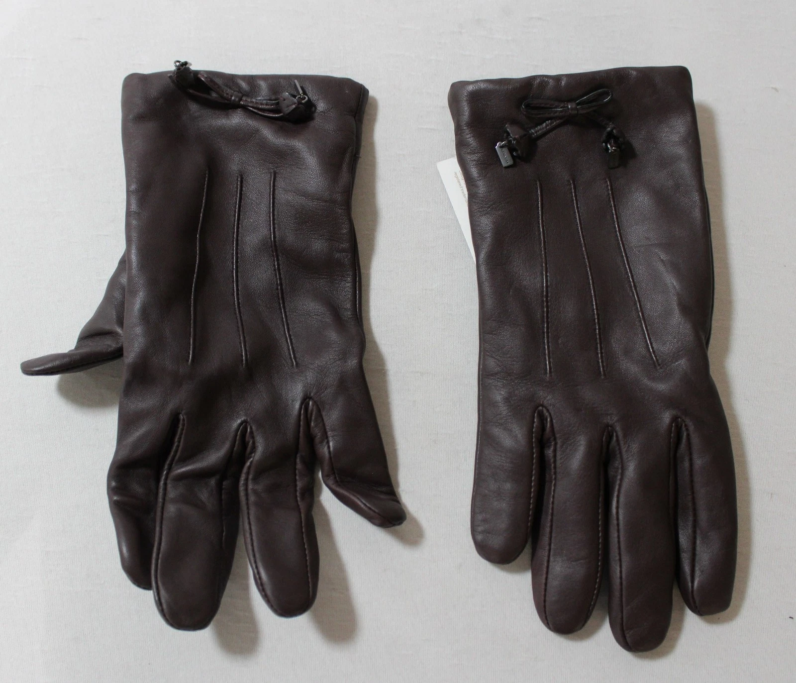 Coach Women's Tea Rose Merino Wool Lined Leather Gloves AP2 Oxblood Size: 8