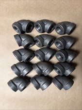 Lot of 15 3/4 Female Threaded 90 Degree Black Pipe Elbows Steel Fittings