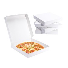 20 PCS Thin White Pizza Box 7x7x1.6 Inch Small Cardboard Food Packaging