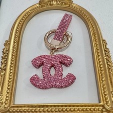 New Pink Crystal Embellished Keychain Bag Charm