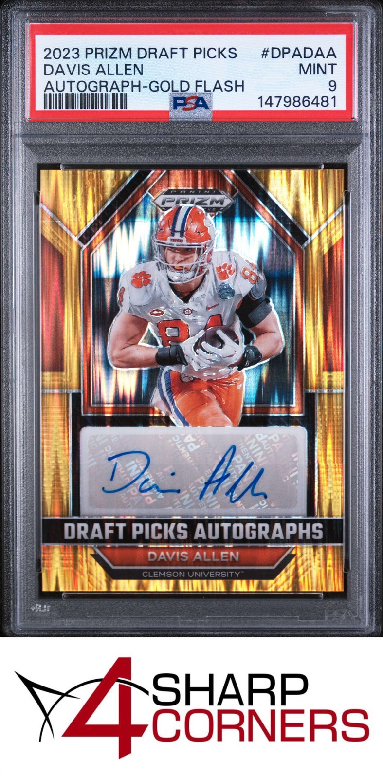 Davis Allen Panini Prizm Draft Picks Draft Picks Autographs #DPADAA Gold Flash