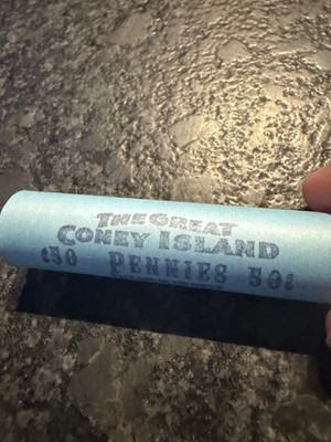 The Great Coney Island Unsearched Penny Roll 50¢ Original Wrapper! Vintage!