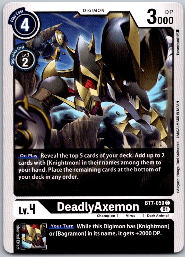 DeadlyAxemon BT7-059 C Common Next Adventure Digimon Near Mint