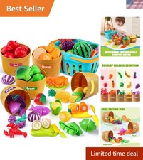 Educational Cutting Food Toys for Toddlers - Interactive Kitchen Play Set