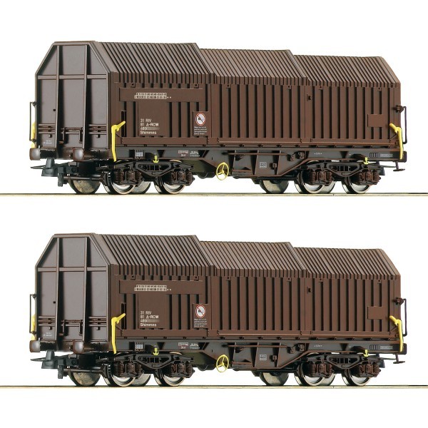 Roco 6600132 H0 2Er Set Teleskophaubenwagen Shimmns, ÖBb, Rcw, Ep. Vi H0 + Neu-image