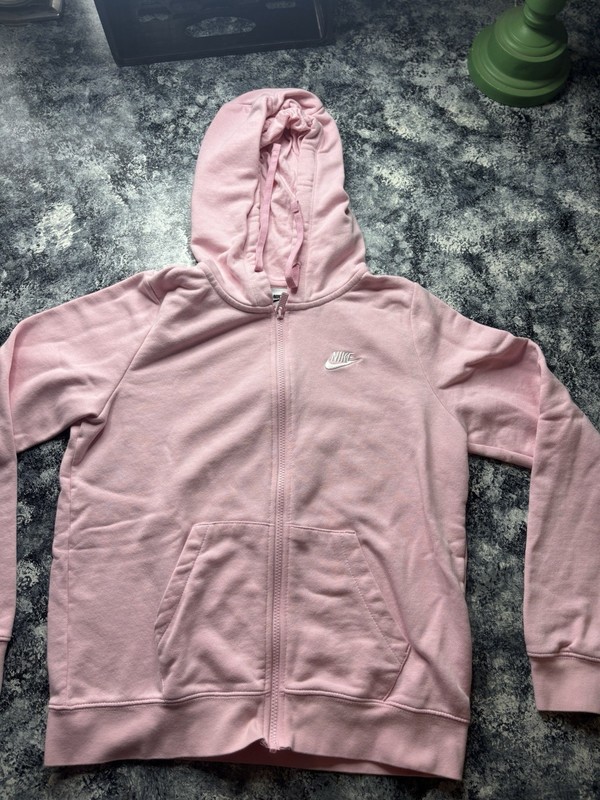 Nike Girls Sportswear Club Fleece Full Zip Hoodie Cotton Pink size M
