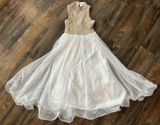 Speechless Girls Sequin Dress Party Special Occasion Sleeveless White Size 7