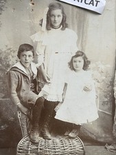 ANTIQUE RP POSTCARD 3 CHILDREN BY DALBY SMITH OF ST BLAZEY CORNWALL