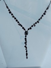 Marks and Spencer Vintage-style Black Y-drop Necklace Gothic Dark Academia Goth
