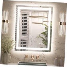 24 x 30 Inch Bathroom Mirror with Lights, LED 30"L x 24"W Frontlit Backlit