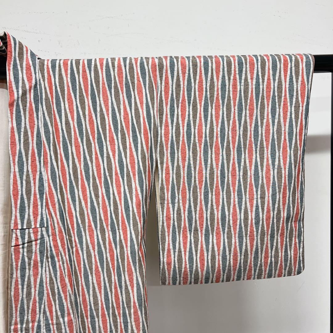 Stylish Kimono Small Pattern Pongee Vertical Stri… - image 5