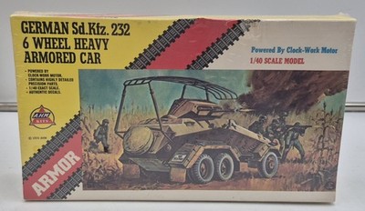 FACTORY SEALED 1974 AHM GERMAN 6 WHEEL HEAVY ARMORED CAR SD. KFZ. 232 MODEL KIT