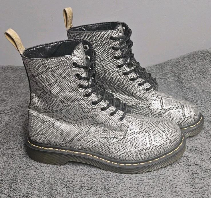 Dr Martens 1460 Pascal Grey Snake Python Print Le… - image 4