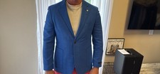 Eye-Catching N utica Blue Men s Sport Coat/Blazer Size 42S